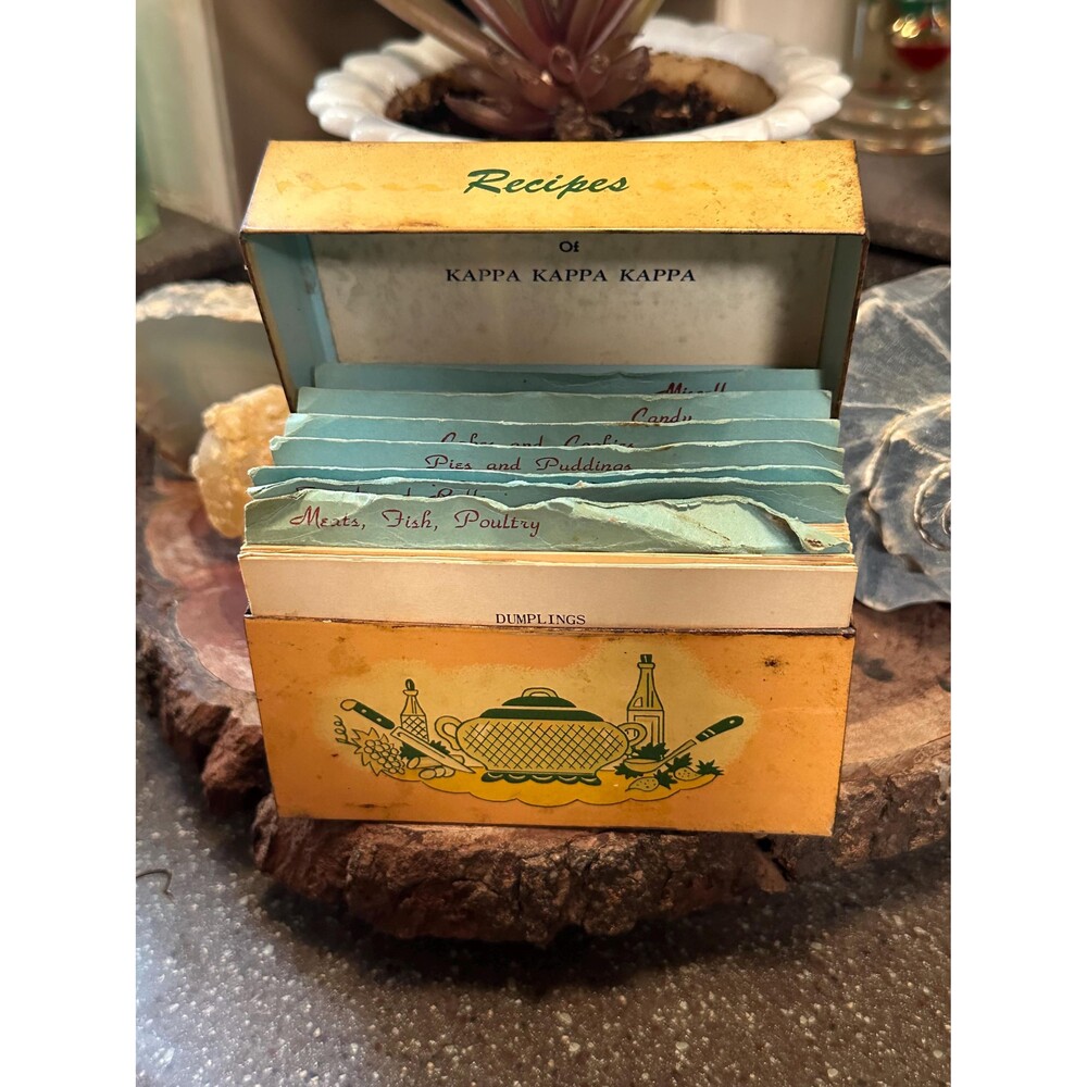 Vintage Ohio Art Recipe Box | Handwritten Family Recipes, Mid Century Kitchen De
